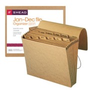 Smead 70186 Expanding File, Monthly (Jan.- Dec.), 12 Pockets, Flap and Cord Closure, 12